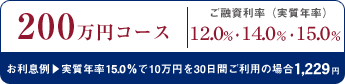 200���~�R�[�X ���Z�������i�����N���j 12.0���E14.0���E15.0�� ��������@�����N��15.0����10���~��30���Ԃ����p�̏ꍇ 1,229�~